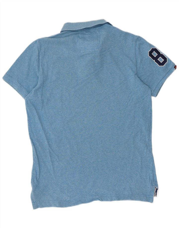 Camisa polo masculina Superdry XL azul manchada