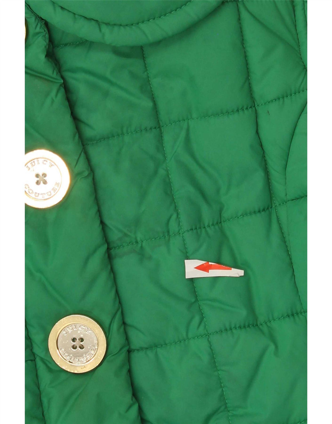 Gilet acolchoado feminino Juicy Couture UK 14 poliéster verde médio