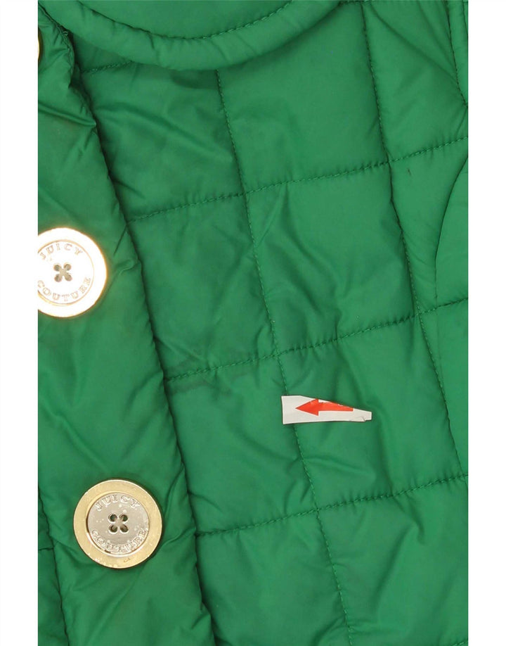 Gilet acolchoado feminino Juicy Couture UK 14 poliéster verde médio