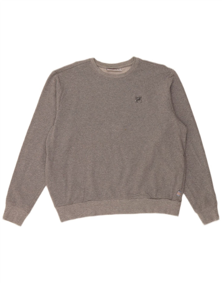 Fila moletom feminino jumper UK 16 grande algodão cinza