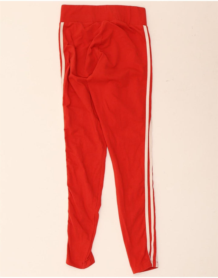 Leggings Adidas Femininas UK 10 Pequenas Elastano Vermelho