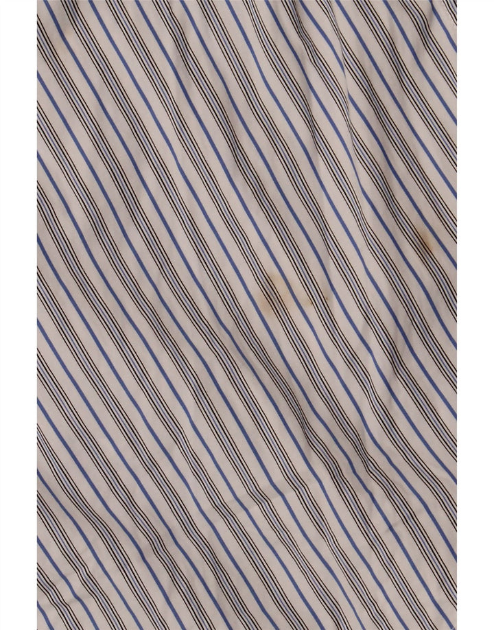 Camisa masculina Ralph Lauren tamanho 14 pequeno algodão listrado branco