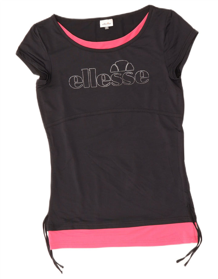 Camiseta feminina Ellesse com estampa gráfica UK 12 médio azul marinho colorblock