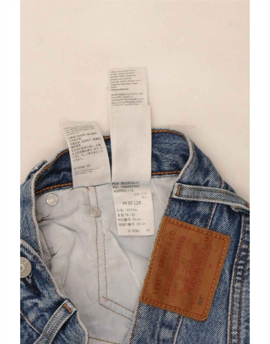Levi's Masculino 501 Straight Jeans W30 L28 Azul Algodão