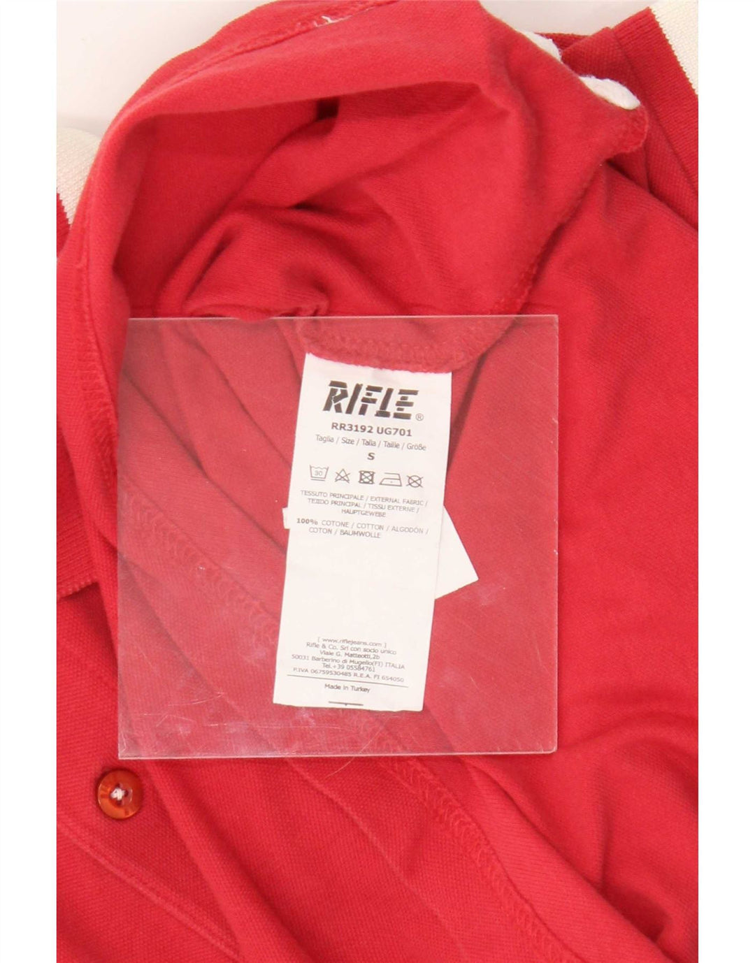 Camisa polo masculina Rifle pequena de algodão vermelho