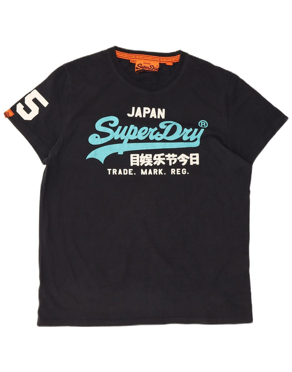 Camiseta gráfica masculina Superdry Top 2XL algodão preto