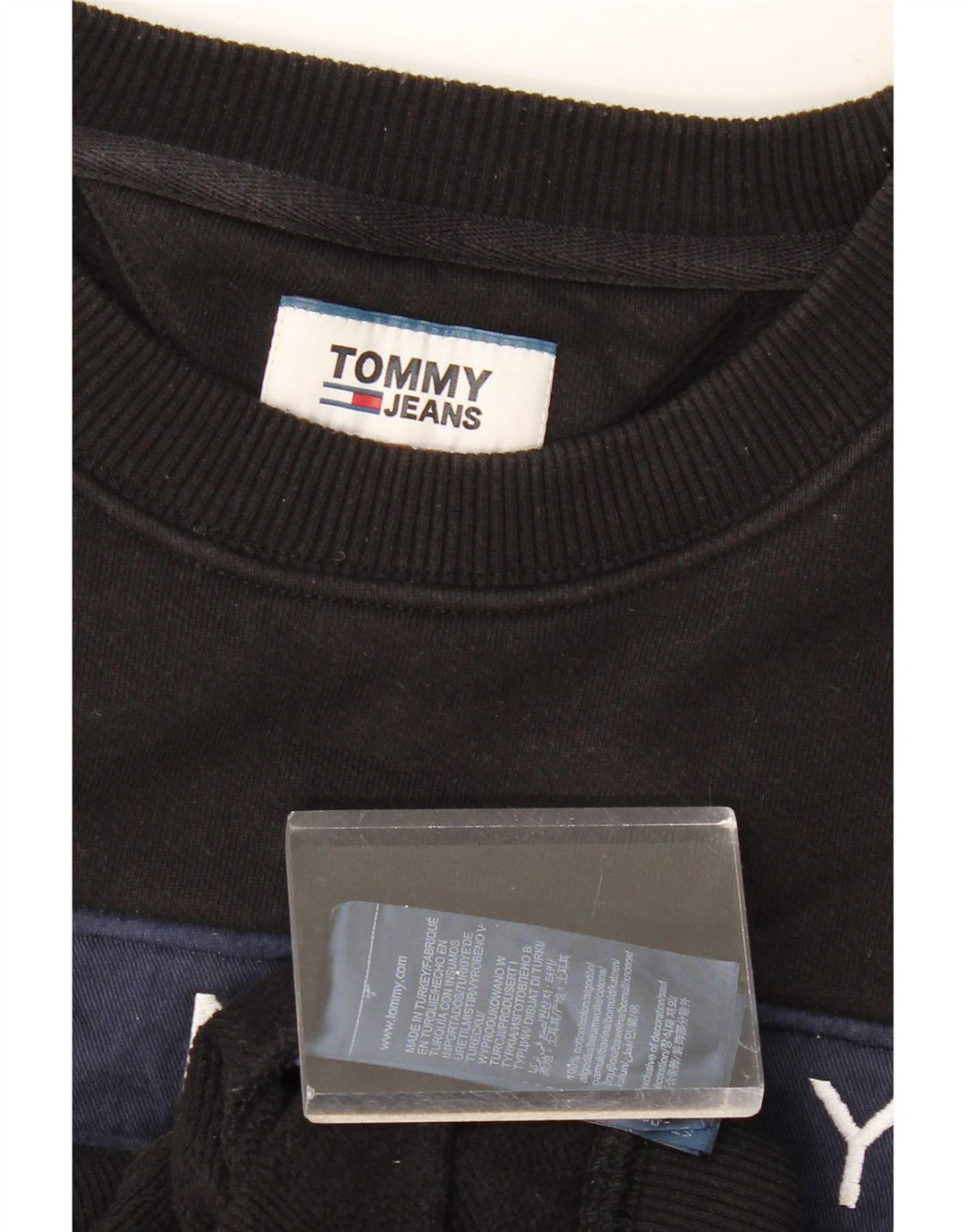 TOMMY HILFIGER moletom gráfico masculino jumper grande algodão preto
