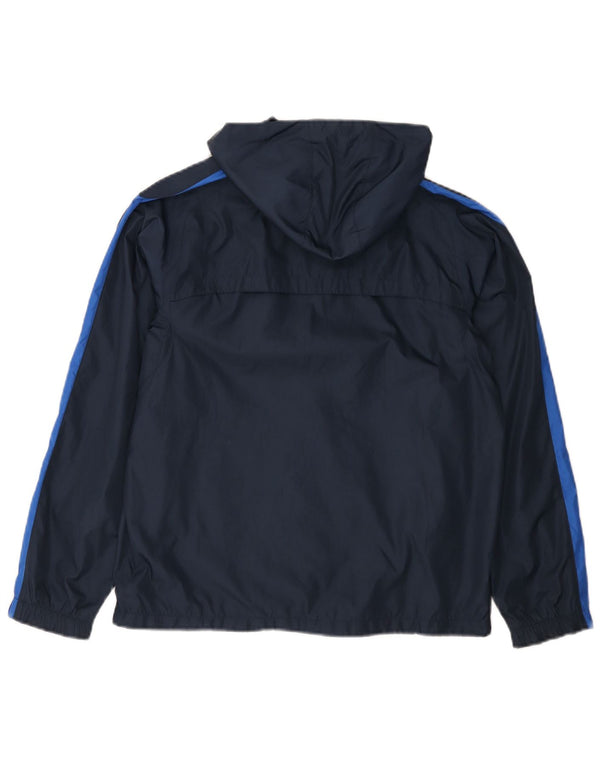NIKE Girls Storm-Fit Rain Jacket 12-13 Years Large Navy Blue Colourblock