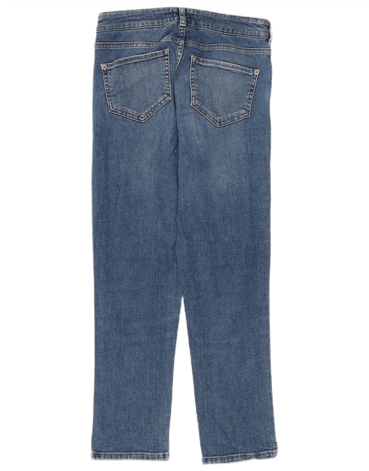 White Stuff Jeans feminino cortado reto UE 36 pequeno W26 L24 algodão azul