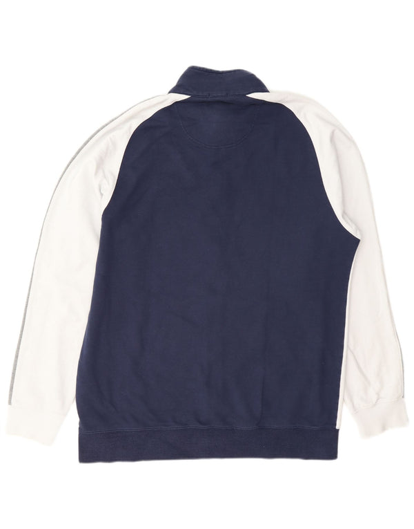 Jaqueta de treino masculina Russell Athletic 2XL algodão colorblock azul marinho