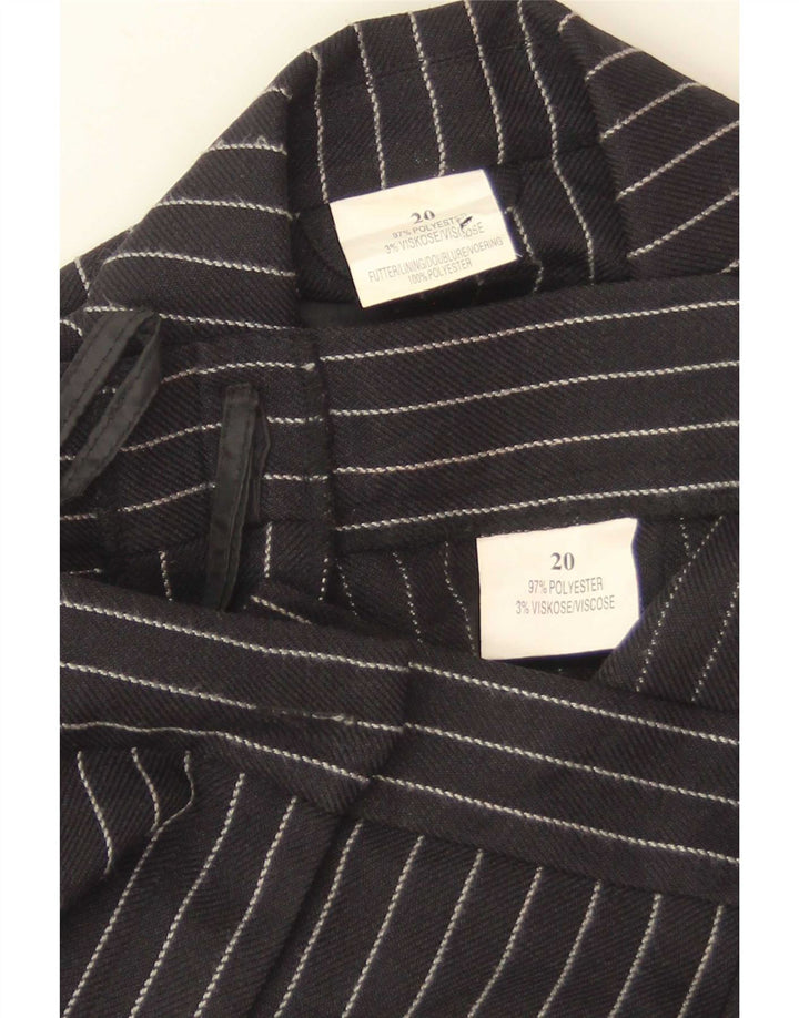 Terno feminino vintage de 2 peças Reino Unido 12 médio W28 L30 listrado preto
