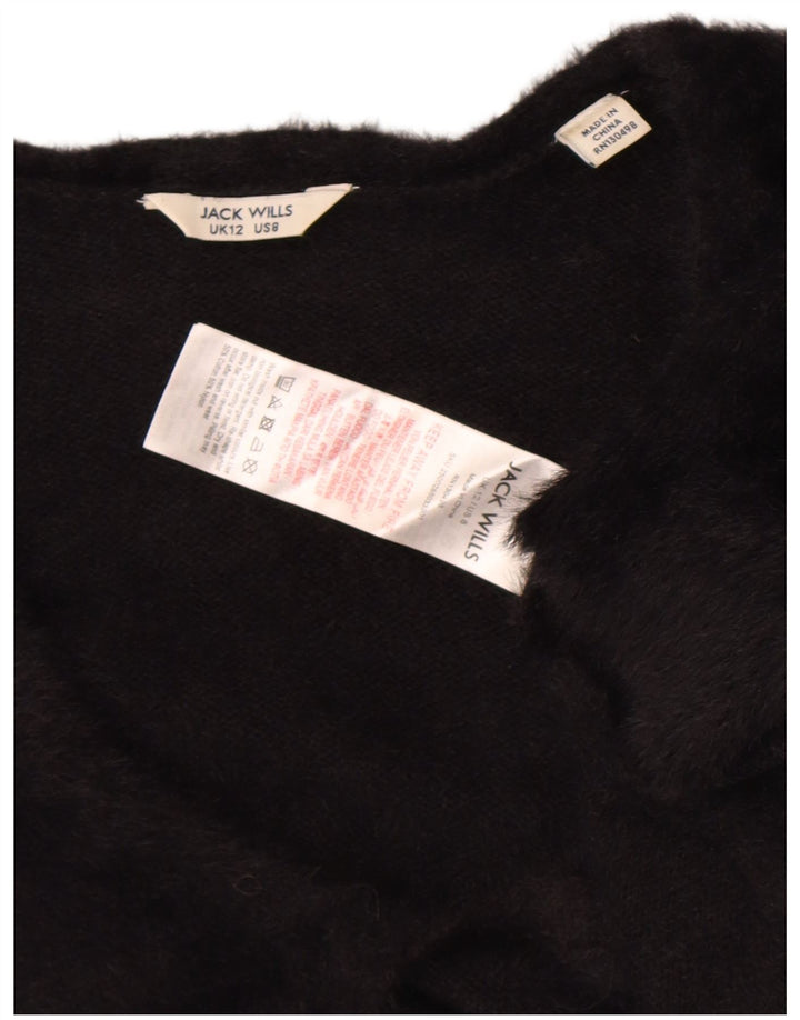 Jack Wills Bolero Jumper feminino Reino Unido 12 algodão preto médio