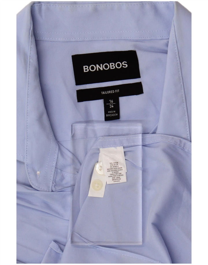 BONOBOS Camisa masculina sob medida tamanho 16 grande algodão azul