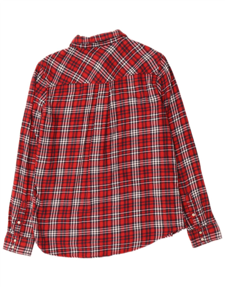 Camisa feminina de flanela Lee UK 16 grande xadrez vermelho