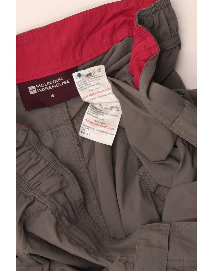 Shorts cargo feminino Mountain Warehouse UK 14 grande W34 cinza nylon
