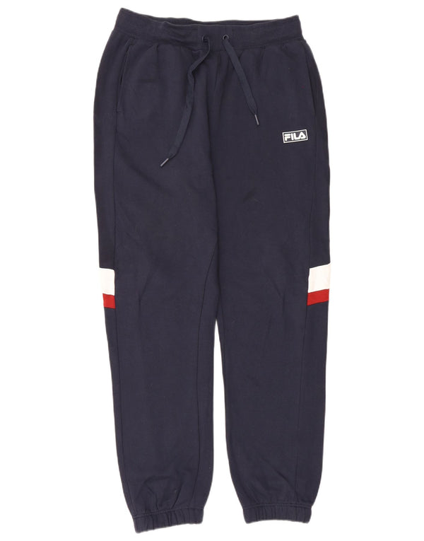 Calça de treino masculina Fila Joggers grande algodão colorblock azul marinho