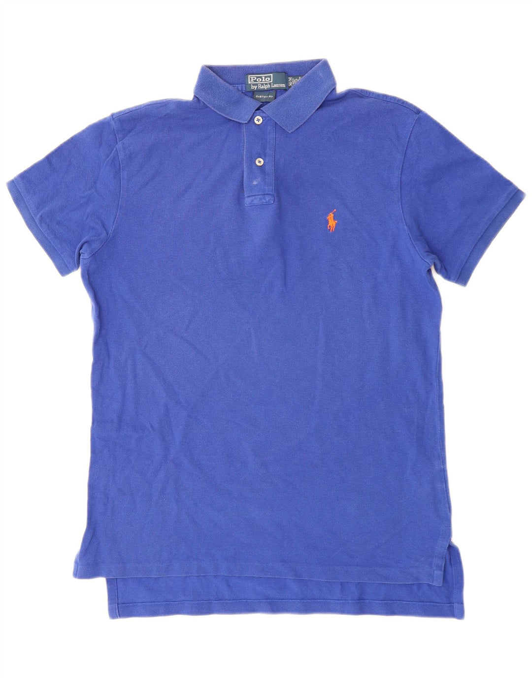 Polo Ralph Lauren Mens Custom Fit Camisa Polo Azul Médio Algodão