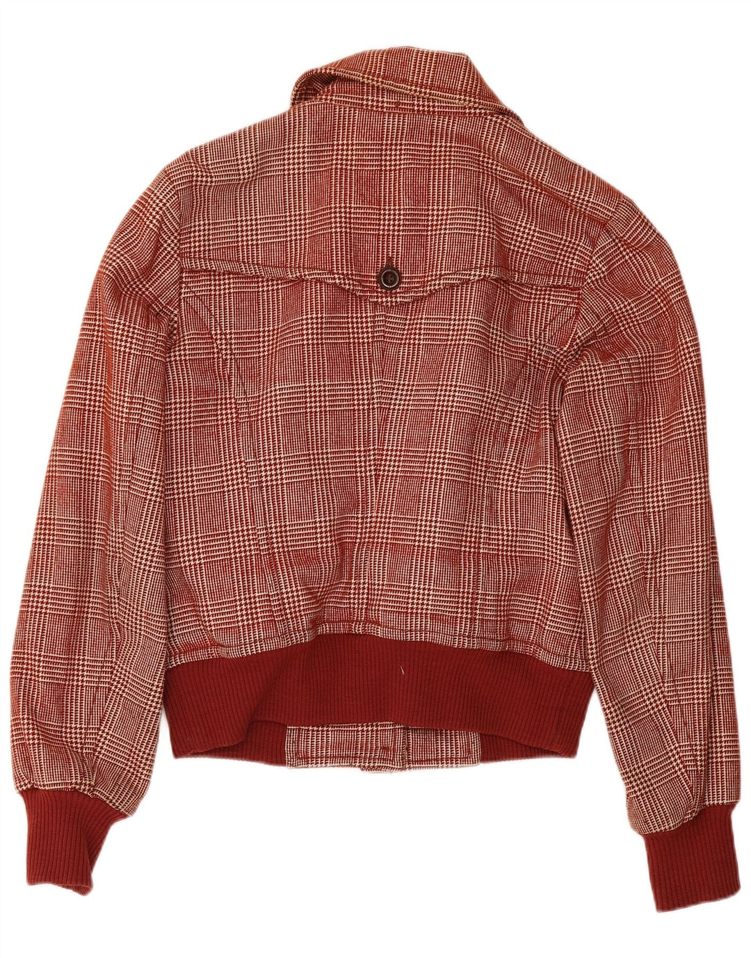 Jaqueta bomber feminina Sisley UK 6 XS Borgonha Houndstooth lã