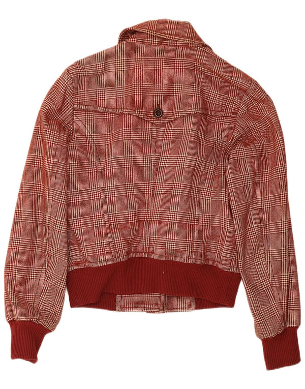 Jaqueta bomber feminina Sisley UK 6 XS Borgonha Houndstooth lã