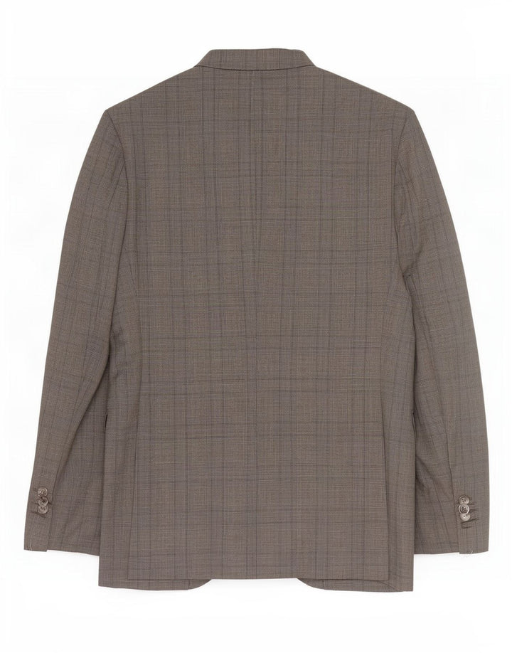 Jaqueta blazer masculina Massimo Dutti com 2 botões UE 46 pequena cinza houndstooth lã