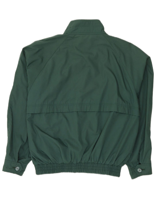 Jaqueta reversível masculina vintage UK 38 poliéster verde médio