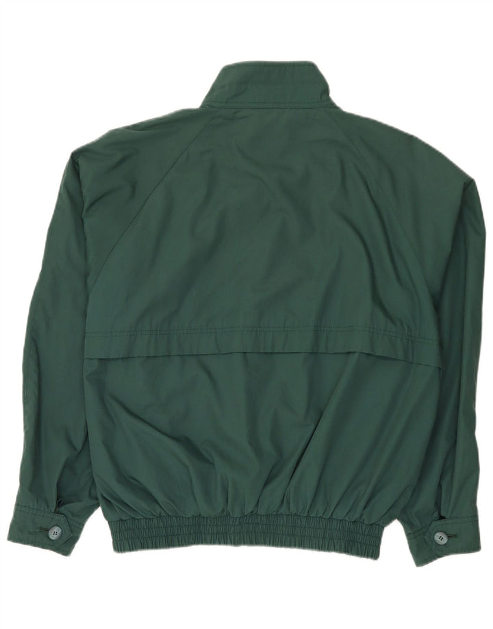Jaqueta reversível masculina vintage UK 38 poliéster verde médio
