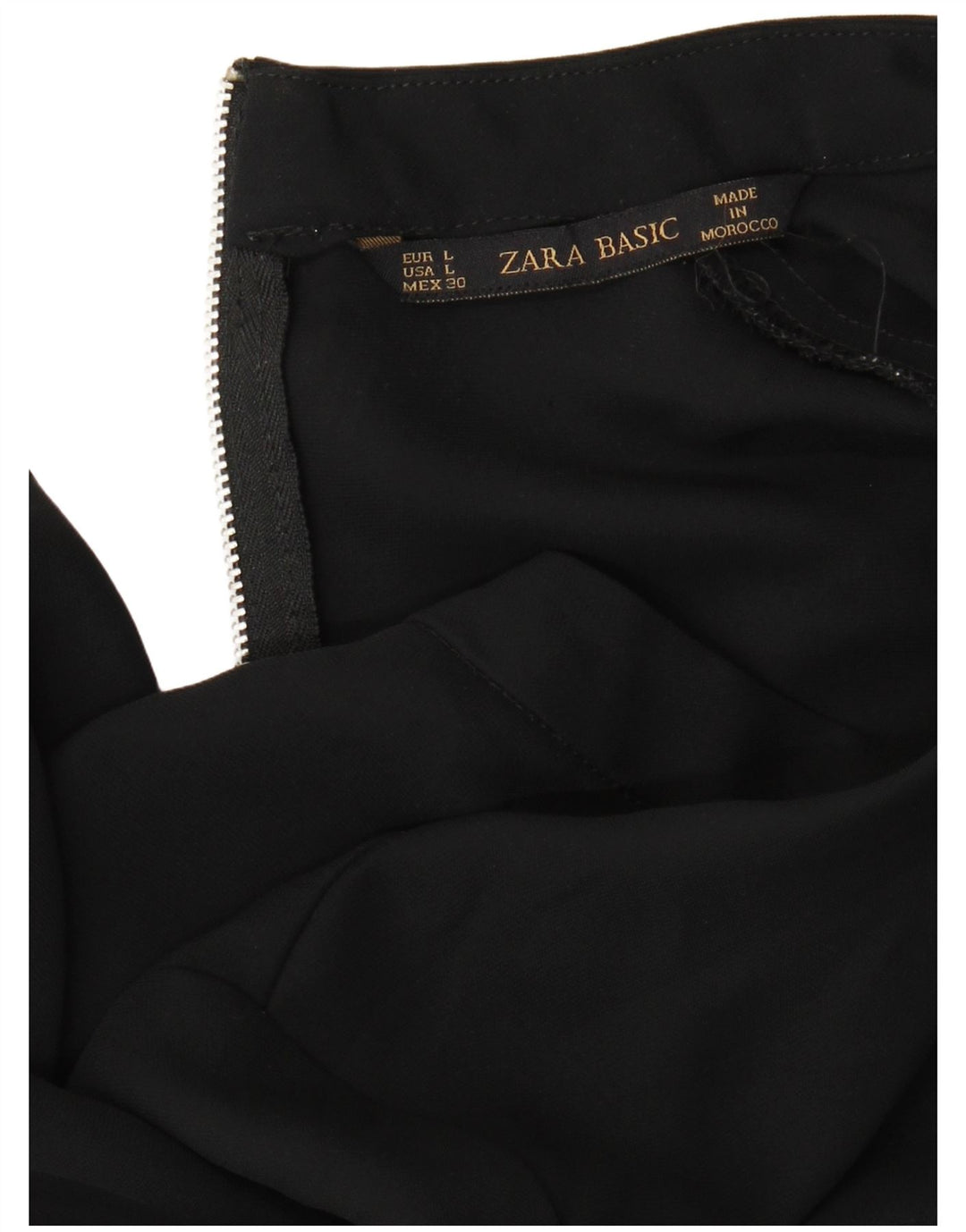 Zara blusa feminina manga 3/4 top Reino Unido 14 grande preto