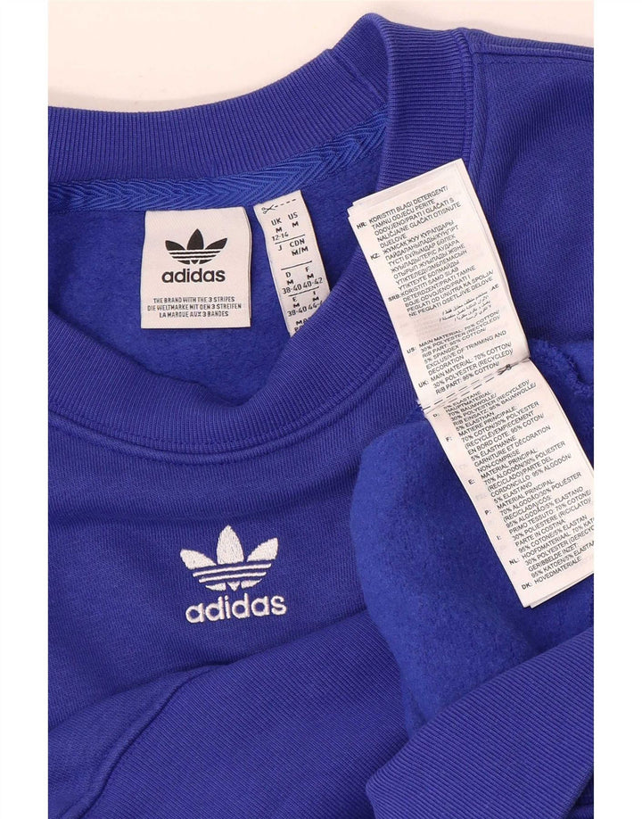 Adidas feminino oversized moletom jumper reino unido 12/14 médio azul algodão