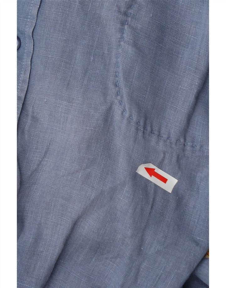 Camisa masculina de manga curta Hugo Boss XL azul algodão