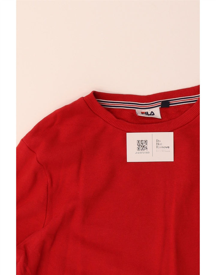 FILA Moletom Masculino Jumper Pequeno Algodão Vermelho