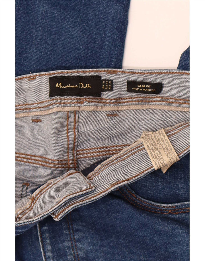 Massimo Dutti Mens Slim Jeans EU 40 Médio W31 L30 Azul Algodão
