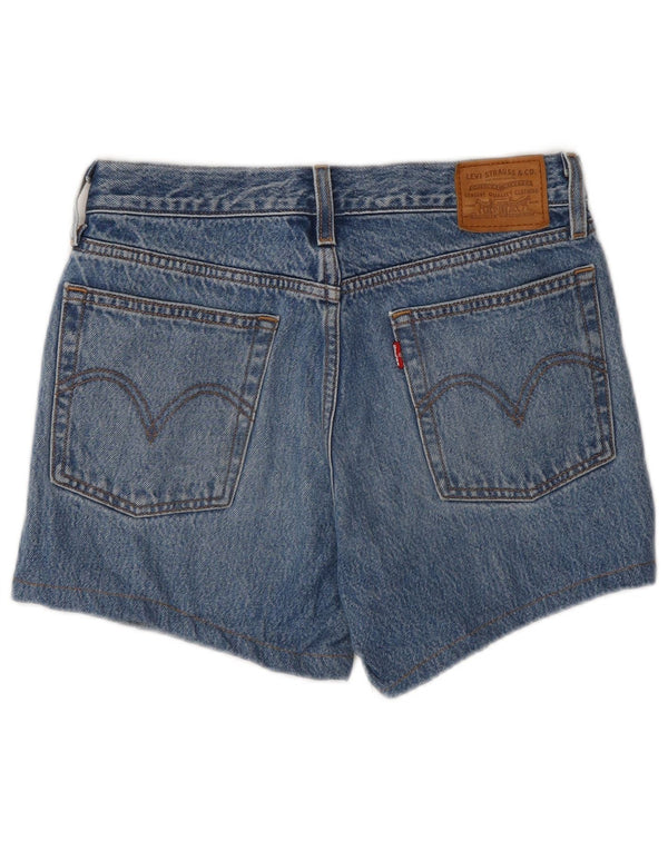 Shorts jeans feminino Levi's Wedge Distressed W26 pequeno algodão azul
