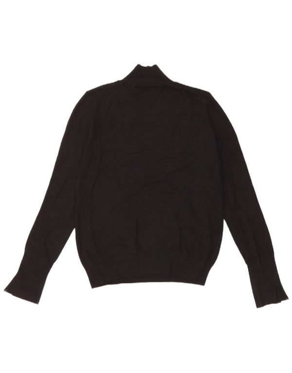 Suéter feminino Zara com gola tartaruga Reino Unido 14 grande viscose preta