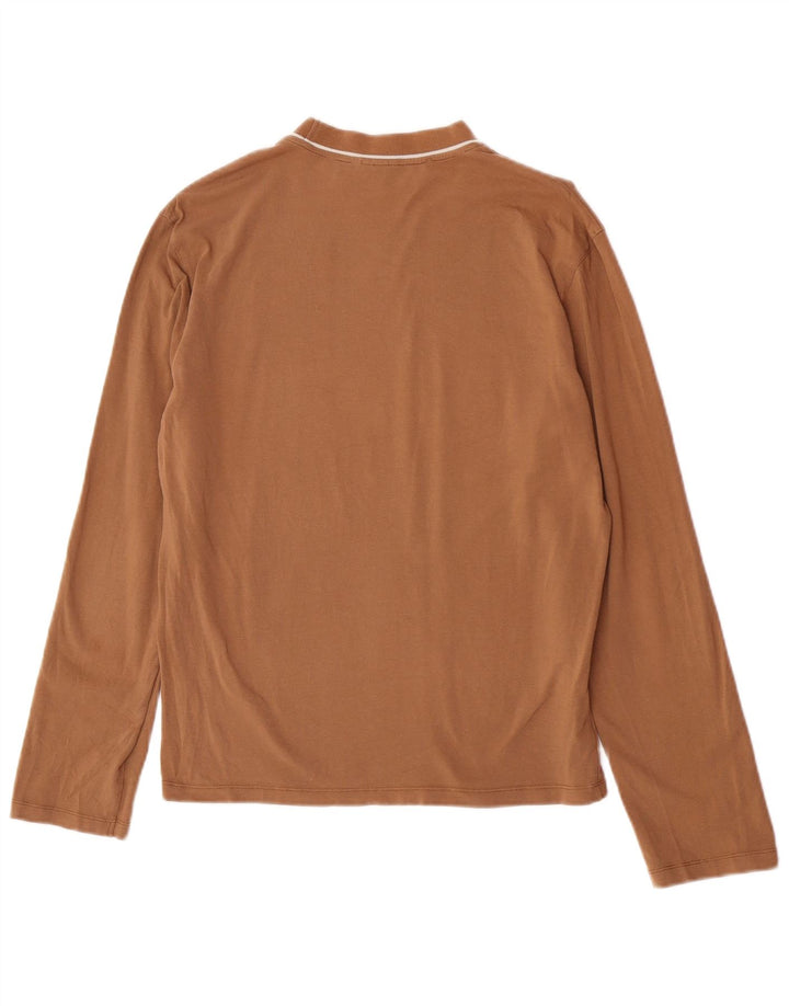 Trussardi Jeans Mens Gráfico Top Manga Longa Médio Algodão Marrom