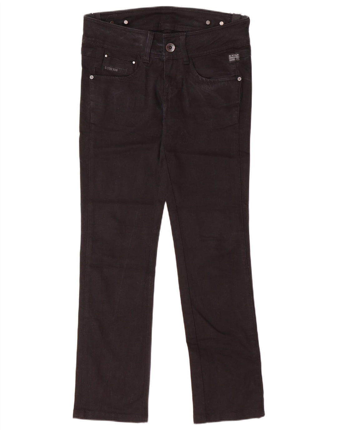 Jeans retos femininos G-STAR W27 L28 algodão preto