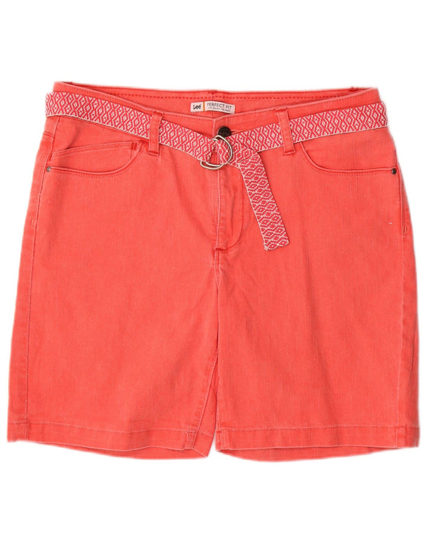 Shorts jeans feminino LEE Perfect Fit US 14 XL W34 algodão vermelho