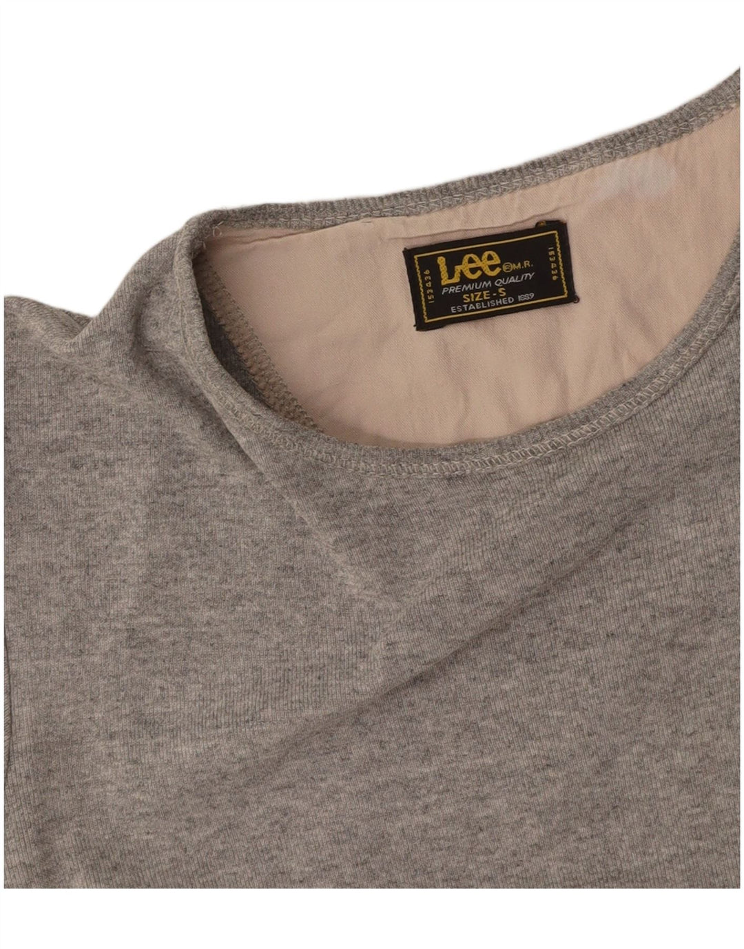Camiseta feminina LEE cortada Reino Unido 10 pequena cinza