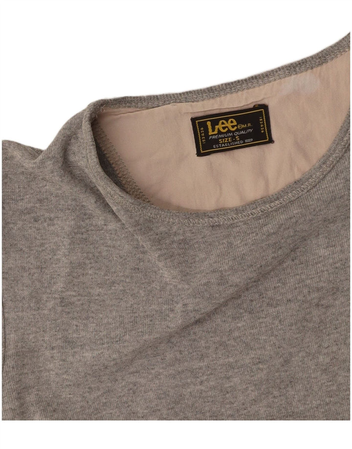 Camiseta feminina LEE cortada Reino Unido 10 pequena cinza