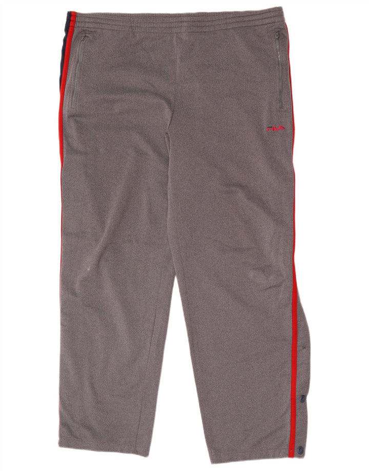 Fila Calça masculina de treino grande cinza Colourblock poliéster