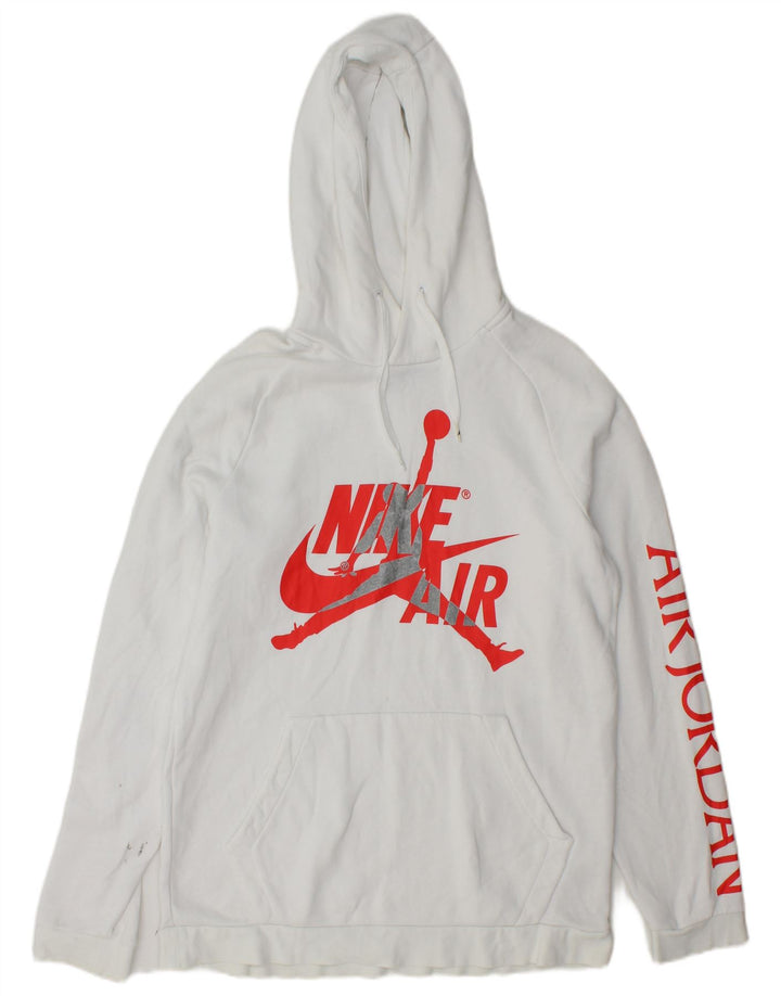 Jordan Mens Graphic Hoodie Jumper Médio Algodão Branco