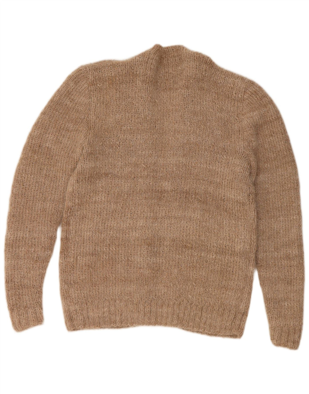 Suéter cardigã aberto feminino VINTAGE Reino Unido 14 grande bege