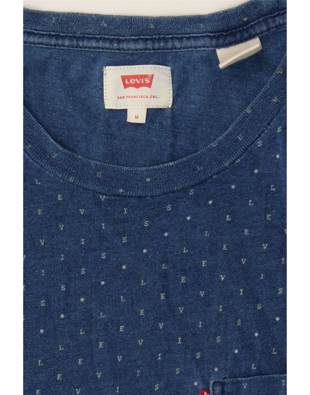LEVI'S Mens Graphic T-Shirt Top Medium Blue Cotton Vintage Levi's and Second-Hand Levi's from Messina Hembry 