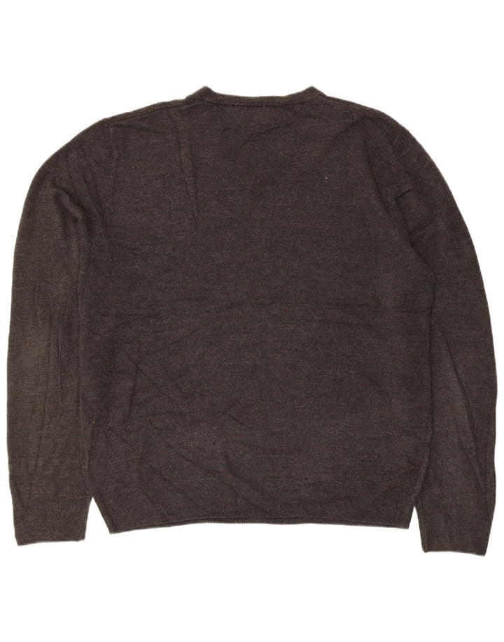 Suéter masculino Marks & Spencer com decote em V XL cinza acrílico
