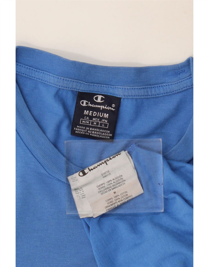 Camiseta masculina CHAMPION Top médio algodão azul