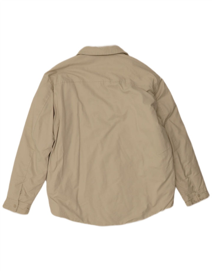 Zara Mens Bomber Jacket UK 40 Grande Poliéster Bege