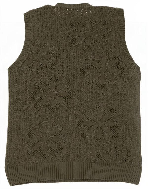 Regata masculina Zara com colete médio cáqui acrílico floral