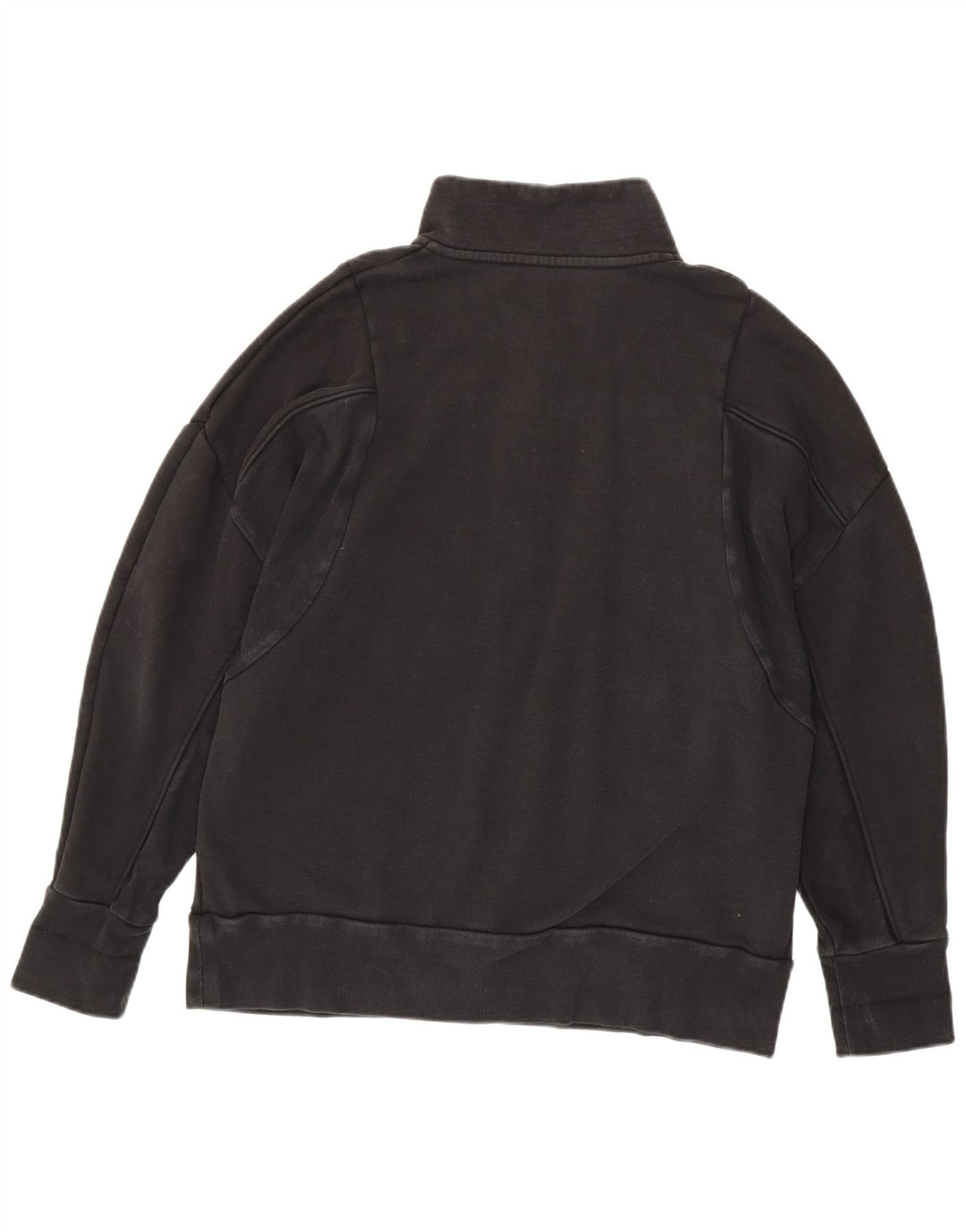 Adidas Mens Zip Neck Moletom Jumper Grande Algodão Preto