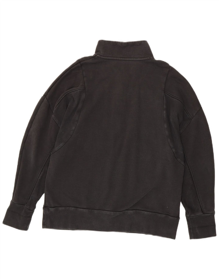 Adidas Mens Zip Neck Moletom Jumper Grande Algodão Preto
