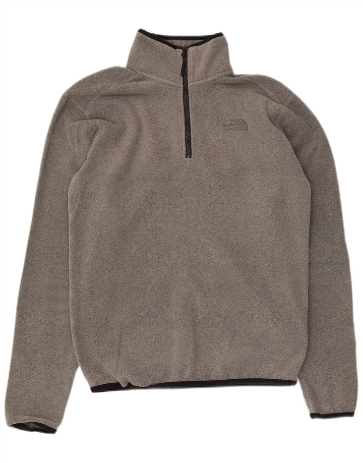 Suéter de lã masculino The North Face com zíper e pescoço XS poliéster cinza