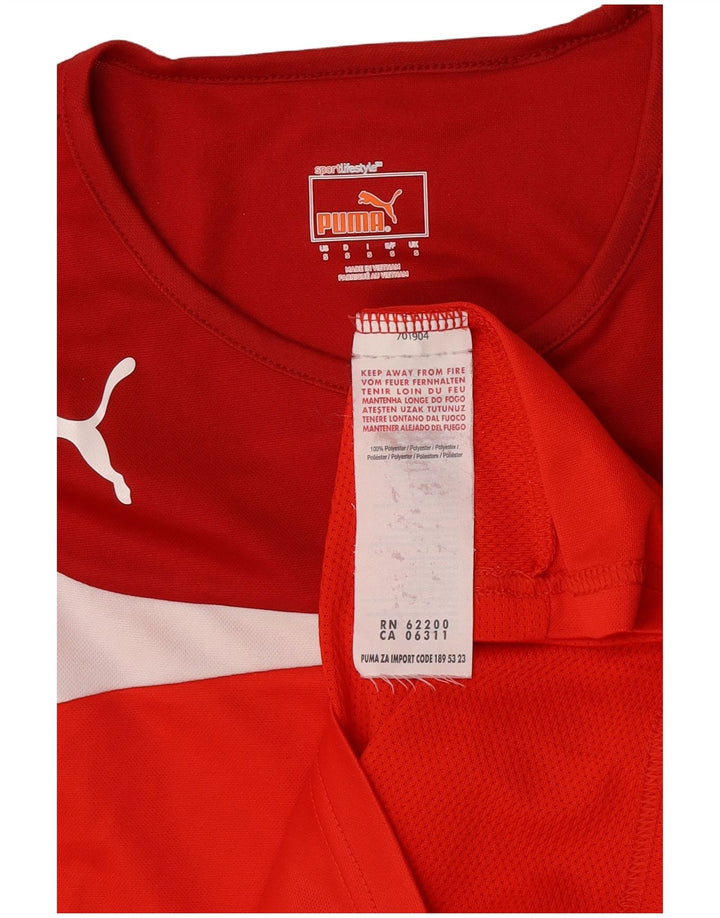 Puma Mens Camiseta Top Pequeno Poliéster Colorblock Vermelho